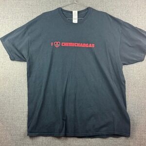 Deadpool Shirt Mens 2XL Black I Love Chimichangas Marvel Graphic‎ Tee 2TG 2EG